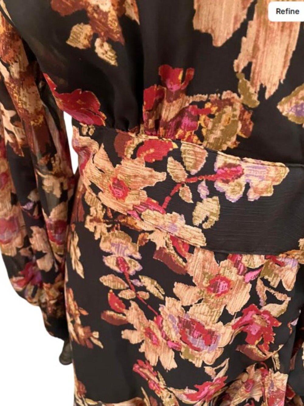 Dress Forum Floral Casual Wedding Guest Wrap Dress Size M EUC and FREE Necklace - Picture 9 of 16